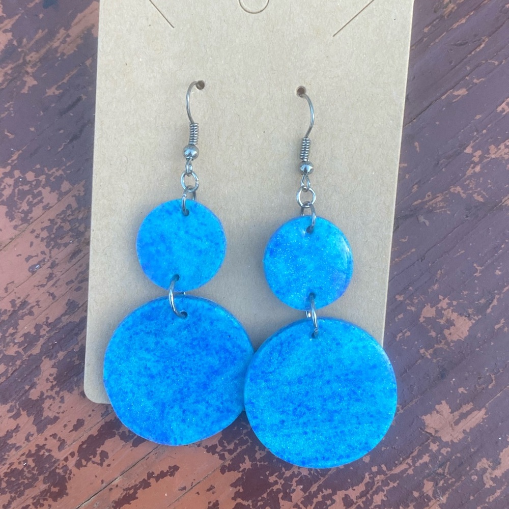 Marbled polymer clay earrings
